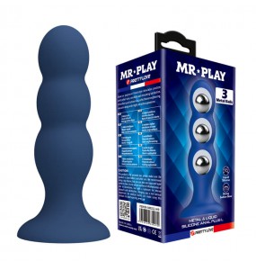MR PLAY - 3 Metal Balls Silicone Anal Plug (L Size)